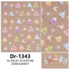 Redanco5D Estampado Ins Popular Pegatinas para Uñas Christmas Muñeco de Nieve Árbol Alce Pegatinas Estéreo para Uñas Dr1343