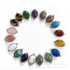 Colgante doble agujero ovalado de amatista incrustada nuevo transfronterizo 13*18mm superficie de huevo hecho a mano DIY accesorios de joyería de mano