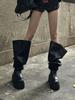 Botas Empilhadas Oversized Estilo Garota Popular Deslumbrantemente Bonitas com Solas Grossas e Comprimento Acima do Joelho para Mulheres, Novo Modelo Outono 2026 Botas Longas de Equitação para Mulheres