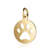 Colgante Pequeño con Forma de Huella de Perro Cortada 12*mm Totalmente Pulido para Joyería DIY de Acero Inoxidable con Aro para Colgar 0.8*5mm