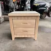 Mesa de Cabeceira de Madeira Maciça Estilo Chinês Não Requer Montagem Cabeceira Quarto Casa Simples Moderna Com Fechadura Armário de Armazenamento para Quarto de Aluguel