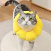 Gato Girassol Elizabeth Algodão Esterilização do Pescoço Alimentação Anti Lambida Mordida Beleza Cabeça Cobertura Cão Animal de Estimação Coleira