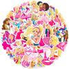 50 pegatinas de Princesa Barbie coche teléfono móvil taza de agua pegatinas decorativas cuaderno Diario pegatinas de recompensa impermeables