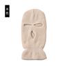 Gorro de Tricô de Inverno com Três Furos e Logo Personalizado, Gorro com Capuz para Homens, Chapéu de Ciclismo Bordado para Exportação, Máscara Facial, Gorro de Lã