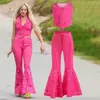 Novo Traje Cosplay Barbie para Meninas Conjunto de Performance de Palco Barbie para Meninas Emagrecedor Conjunto de Três Peças