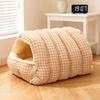Casa desmontable universal para las cuatro estaciones, cama cerrada para gatos, saco de dormir cálido para invierno, caseta para perros pequeños gruesa con forro polar