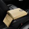 Almofada de apoio de braço de couro napa antiderrapante para carro, armazenamento de papel, almofada para apoio de braço