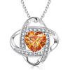 Collar de Acero Inoxidable con Colgante de Corazón de 12 Piedras de Nacimiento para Mujer, Estilo Europeo y Americano, Incrustaciones de Circonita, Cadena de Clavícula de Moda