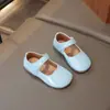 Zapatos Nuevos de Estilo Primavera y Otoño para Niñas, Color Sólido, Estilo Coreano, Suela Suave, Diseño Simple, Zapatos Individuales para Niños, Zapatos Cómodos de Cuero de Princesa