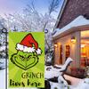 Natal Novo Produto Grinch Natal Bandeira de Jardim Natalina Bandeira Decorativa para Exterior 30X45Cm Poliéster Dupla Face Feita Sob Medida