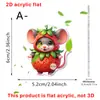 Chaveiro Acrílico 2D Fofo e Divertido Transfronteiriço com Múltiplos Padrões para Escolher, Apresentando Personagens de Desenho Animado Como Anões, Frutas e Ratos, Adequado como Pingente de Bolsa