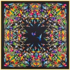 Nueva bufanda cuadrada grande Phoenix de seda de sarga pesada de 130 cm x 130 cm para otoño e invierno para mujer