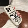 Adecuado para Apple 14Promax Máscara de Araña Iphone15Pro Funda de Teléfono con Patrón de Crema 16Plus Silicona 12P