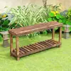 Estante para flores de balcón de madera maciza para exteriores resistente a la corrosión, estante de almacenamiento para patio estilo escalonado, estante para suculentas de pie, estante para flores estilo escalonado