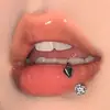 Haste de Aço Inoxidável 304, Argola para Lábio de Aço Titânio Cheia de Diamantes Estrelados e Deslumbrantes, Piercing de Hélix, Joias Piercing Estilo Hot Girl com Revestimento, Preço de Atacado
