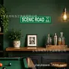 Mary Jane comercio exterior verde 10*40cm tira larga señal de carretera estilo industrial jardín hogar colgante de pared letrero de hojalata