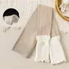 Leggings para niñas estilo otoño e invierno calcetines de nueve puntos empalme de encaje de algodón calcetines fruncidos calcetines base infantiles cepillados de onda de agua