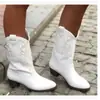 Amazon Aliexpress Wish2026 Exportação Europeia e Americana Botas de Cano Médio Tamanho Grande Botas de Equitação Cor Sólida de Salto Médio para Mulheres