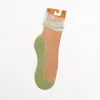 Meias Transparentes de Estrela para Mulheres, Malha Respirável Estilo Menina Macio, Meias Ultra-Finas Transparentes de Seda de Vidro Estreladas de Cristal