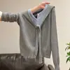 Chal Tesoro de Verano Patchwork Falso Dos Piezas Tejido para Mujer Otoño/Invierno 2026 Nuevo Estilo Coreano Temperamento Suave Suéter Adelgazante