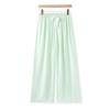 Pijama de Algodón y Lino para Mujer, Verano Caramelo Color Puro Pantalones de Pierna Ancha, Pantalones Finos Antimosquitos para Casa, Talla Grande Sueltos y Se Pueden Usar Afuera Pantalones Individuales