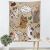 Tela Colgante de Animales Lindos de Dibujos Animados con Graffiti para Casa de Alquiler Cubierta de Pared para Sombreado Tela de Pared de Fe Pintura Decorativa Tela de Fondo con Sentido Avanzado
