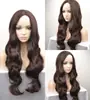 Foto Real de Cabello Largo y Rizado con Raya en Medio, Peluca Multicolor, Peluca de Carnaval de Halloween, Venta de Fábrica
