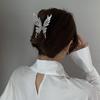 Horquilla de mariposa de metal de lujo para mujer, accesorio para el cabello con disco plateado, estilo nicho, 2022
