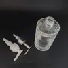 Garrafa de aromaterapia cilíndrica 150ml garrafa de aromaterapia vazia listrada garrafa transparente garrafa com ranhura para rótulo garrafa com cabeça de bomba de pressão garrafa volátil