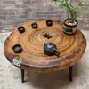 Mesa de Té de Madera de Alcanfor Talla de Raíz Madera Maciza Mesa de Café Pequeña Estilo Shaji B&B Sala de Estar Ventana Saliente Tatami Mesa Pequeña
