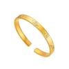 Pulsera de la suerte de loto, pulsera abierta de oro y arena de la herencia antigua, pulsera cuadrada retro elegante para mujer