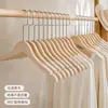 Cabides de Madeira Maciça Natural Sem Pintura para Lojas de Roupas Femininas, Antiderrapantes e que Não Marcam, Adequados para Lojas de Roupas, Podem Ser Impressos com Logo, Atacado