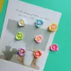 Acessórios de Resina de Flores Coloridas Pequenas DIY Feitos à Mão Adesivos para Copo d'Água Fivelas para Sapatos com Furo Acessórios de Cabelo Patches Decorativos para Nail Art