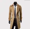 [M-4XL] 2024 AliExpress novo sobretudo trench coat masculino de nylon de abotoamento duplo comprimento médio moderno justo casual