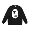 Sudadera Bape con cabeza de mono, marca de moda, para hombre y mujer, cuello redondo, manga larga, estampada, algodón, corte holgado, para otoño e invierno