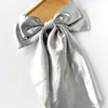 Pinza para el pelo con lazo de satén popular transfronterizo, pinza de resorte grande, color sólido, para la parte posterior de la cabeza, accesorios para el cabello para mujer