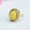 Anillo de Cera de Abejas Natural Guan Yu Amarillo Ámbar Miel Anillo Femenino Vintage Fábrica Venta al por Mayor Dropshipping S3081506