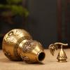 Adornos de calabaza de cuatro dioses, artesanía de cobre Fulu, adornos de latón, decoración para el hogar, sala de estar, tienda, escritorio, regalo de apertura