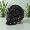 Craneo de Vidrio de Cristal Adornos Creativos Artesanías Talladas Decoraciones de Halloween Sin Poros Cabeza de Fantasma Aterradora Personalización
