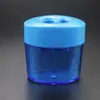 Comercio Exterior Sacapuntas de Plástico de Cuatro Colores Gran Capacidad Estilo Clásico Doble Agujero Calibre 8 mm/11 mm 537A Diseño Geométrico
