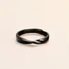 Anillos de Pareja Mobius de Plata de Ley S925, un Par de Anillos Ajustables Bicolores Blanco y Negro, Anillos de Banda Lisa Sencillos al por Mayor
