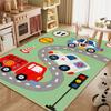 Alfombra de Dibujos Animados para Habitación Infantil Pista de Tráfico Estacionamiento Alfombra de Terciopelo Cristal Alfombra de Juego Educativa Dropshipping Transfronterizo