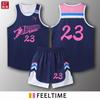 [Loja de fábrica FeelTime] Atacado americano- estilo de quatro pontos ombro estreito jersey colete uniforme da equipe de basquete infantil terno uniforme