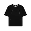 Camiseta de Manga Corta Estilo Americano Costura Diseño Desestructurado Sentido de la Moda Verano para Hombre Moda Casual Versátil Simple Holgada Gordo Guapo Camiseta
