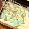 Colgante de Calcedonia Azul Hielo Natural Buda Nube Candado Ágata Hebilla de Seguridad Máscara de Zorro Collar de Jade