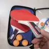 Rackets de tenis de mesa directas de fábrica doble para niños de primaria principiantes entrenamiento 2 rackets obtén 3 pelotas bolsa para rackets venta al por mayor