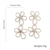 Brincos de Tarraxa com Pingente de Flor Vazada com Franja Inlaid de Diamante Agulha de Prata Moda Simples para o Dia a Dia Brincos de Luxo Leve Acessórios de Brinco com Toque de Alto Padrão Mulheres