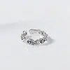 Anel de Prata Esterlina S925 Nalan Estilo Retrô Prata Tailandesa Folha de Videira Oco Esculpido Textura Exquisita com R03973