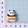 Panda Desenho Animado Tema Frutas Artesanal DIY Cola Creme Decoração de Carro Capa de Celular Caixa de Armazenamento de Presilha Acessório de Resina Adesivos