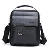 Bolsa de ombro masculina de negócios transfronteiriça, grande capacidade, resistente ao desgaste, bolsa transversal de PU, multifuncional, repelente de água, pequena bolsa para comércio exterior